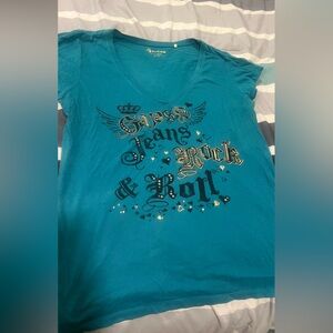 BIG SALE(5 for $20)- Guess Teal Graphic Short Sleeve Tee